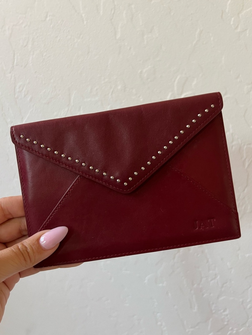 Levenger Red Leather Envelope Wallet